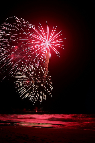 Fireworks Light Up the Beach of Emerald Isle