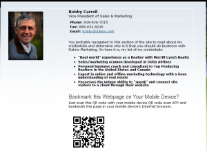 Dakno staff page for Bobby Carroll