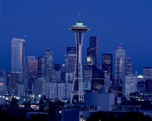 space needle and Seattle skyline