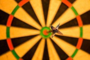 dart at the center of a target