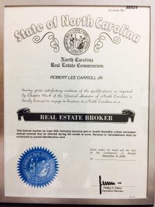 Bobby Carroll North Carolina Real Estate License