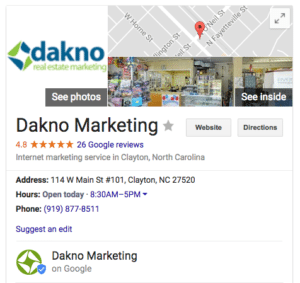 dakno marketing business listing on google