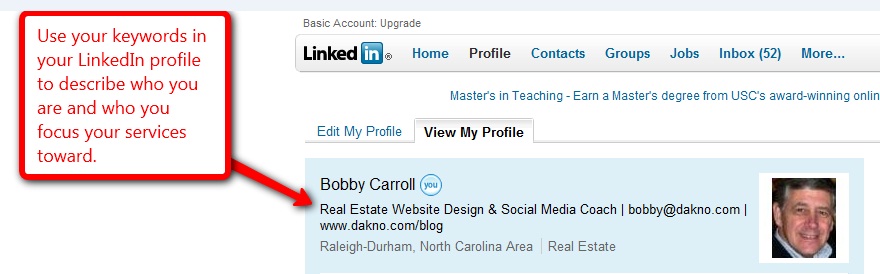 LinkedIn Profile Keywords